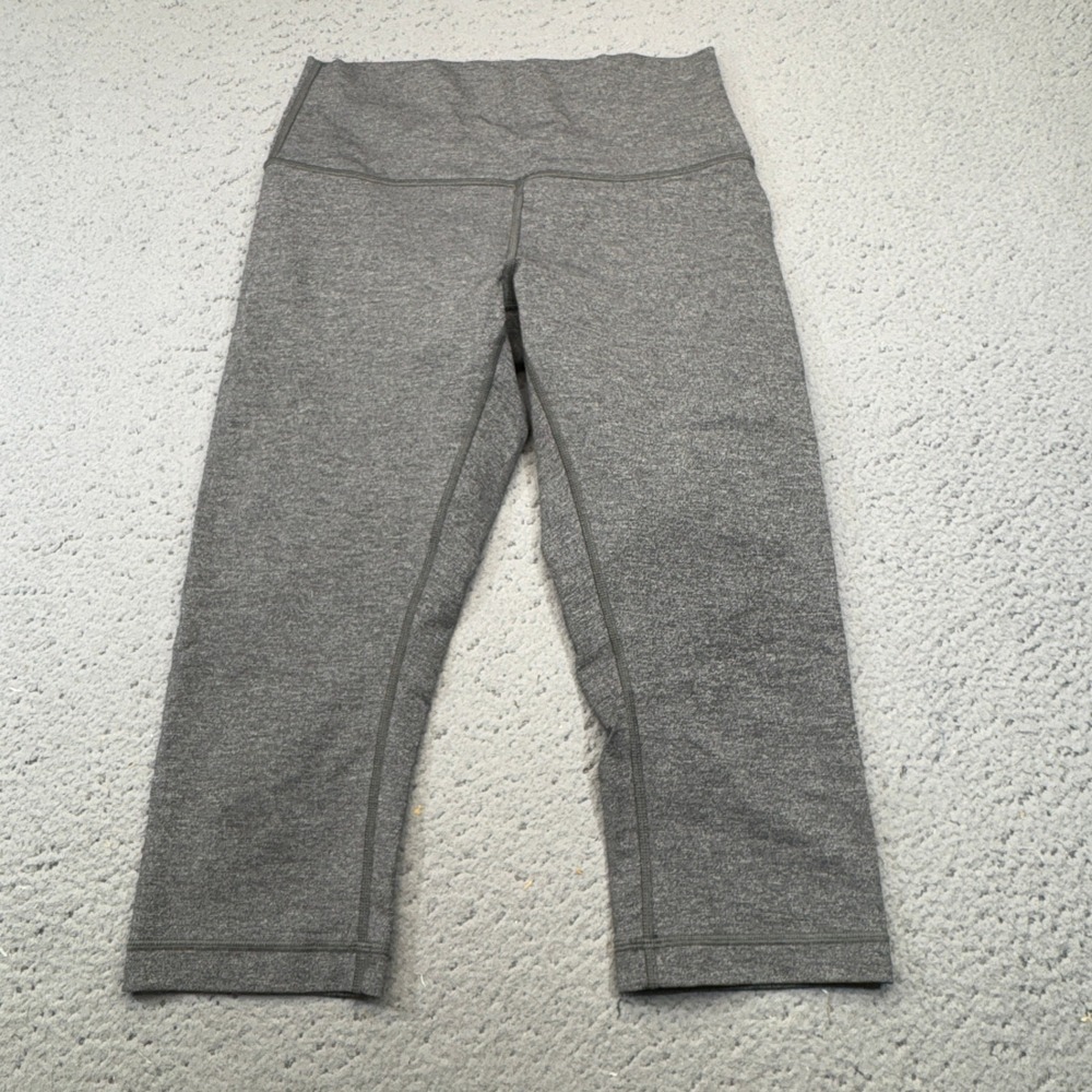 Lululemon Capri Leggings Womens 24x17 Gray Heathered High Rise Yoga Athletic